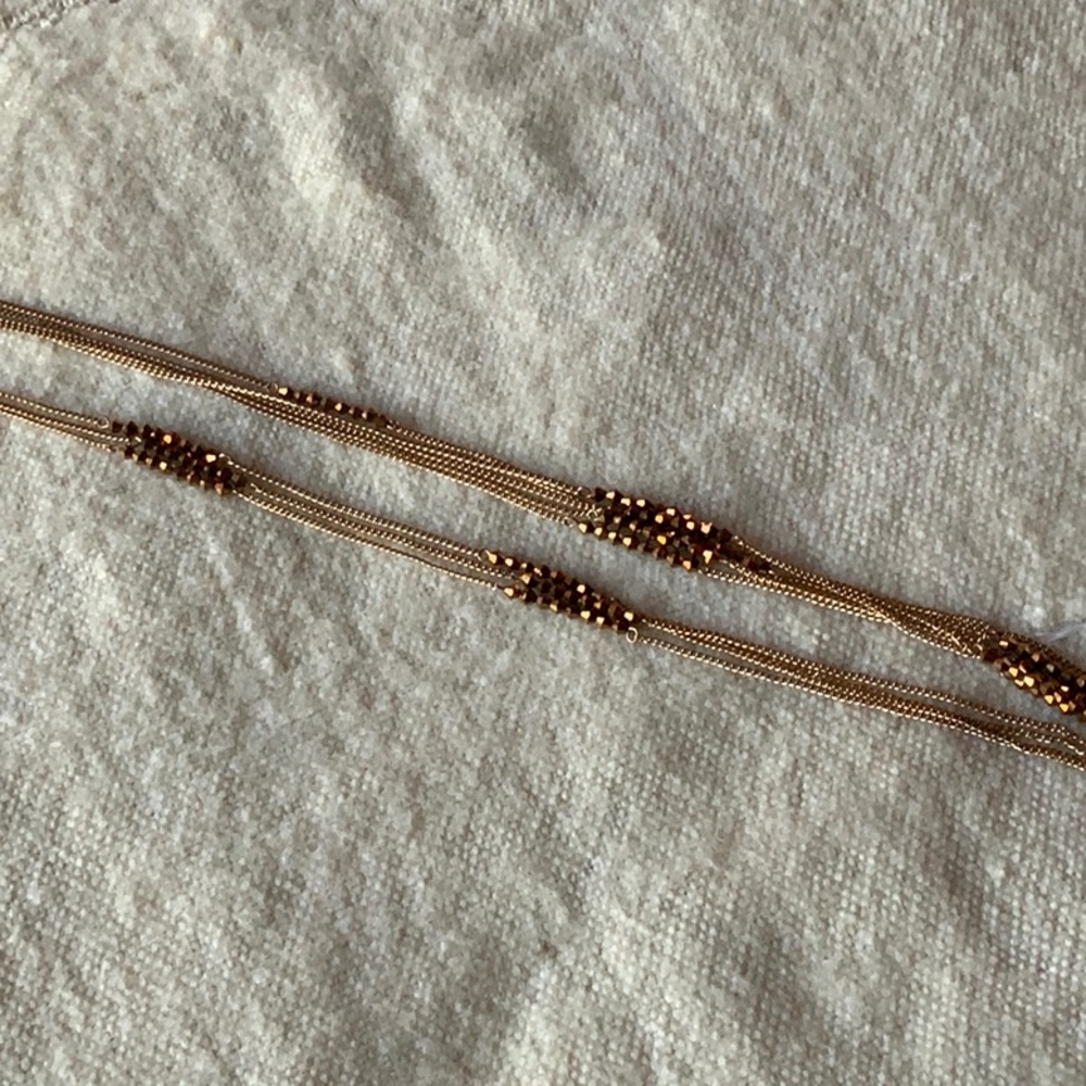 Chico’s bronze chain with bronze beads necklace